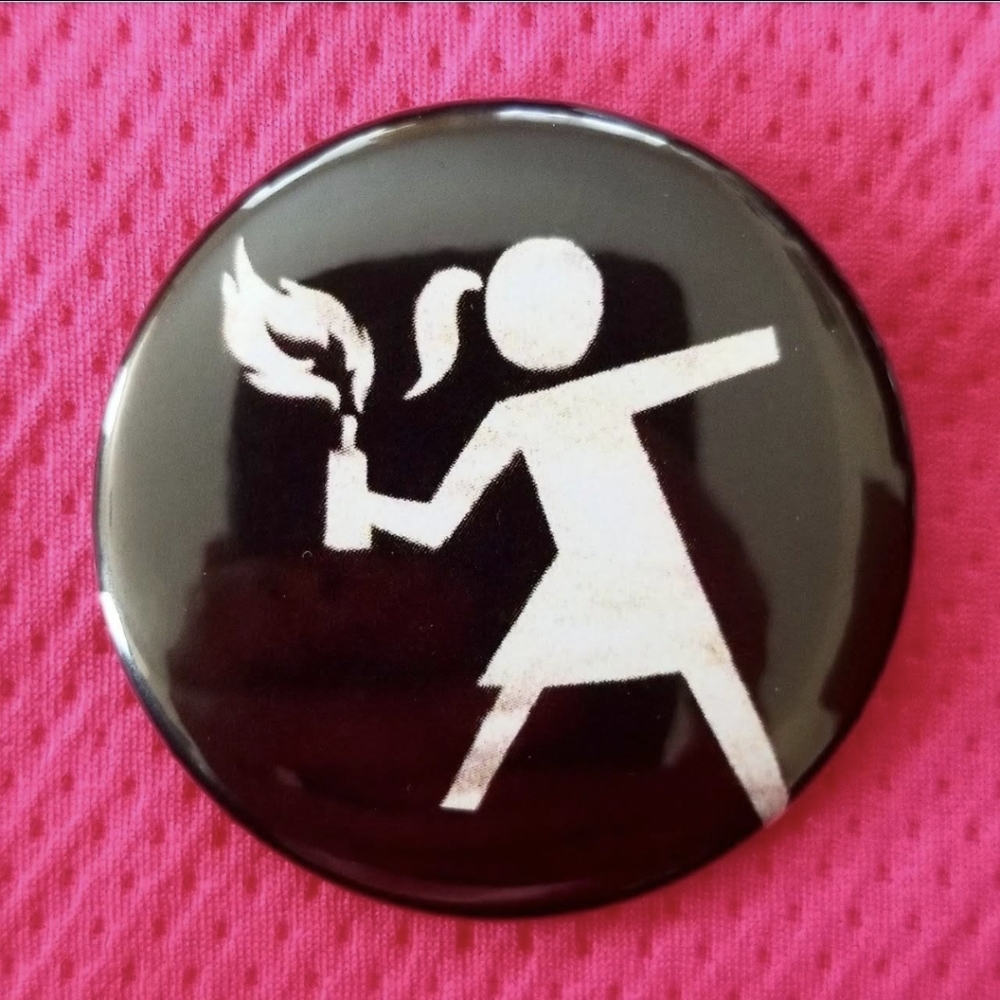 2.25 inch riot girl button badge pin
